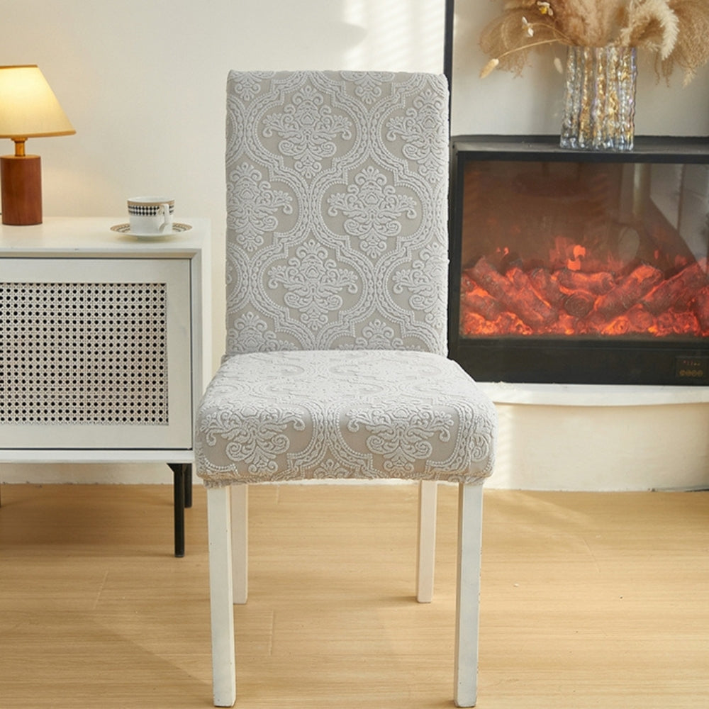 Evona Elegant Jacquard Chair Seat Slipcover — alternate angle view