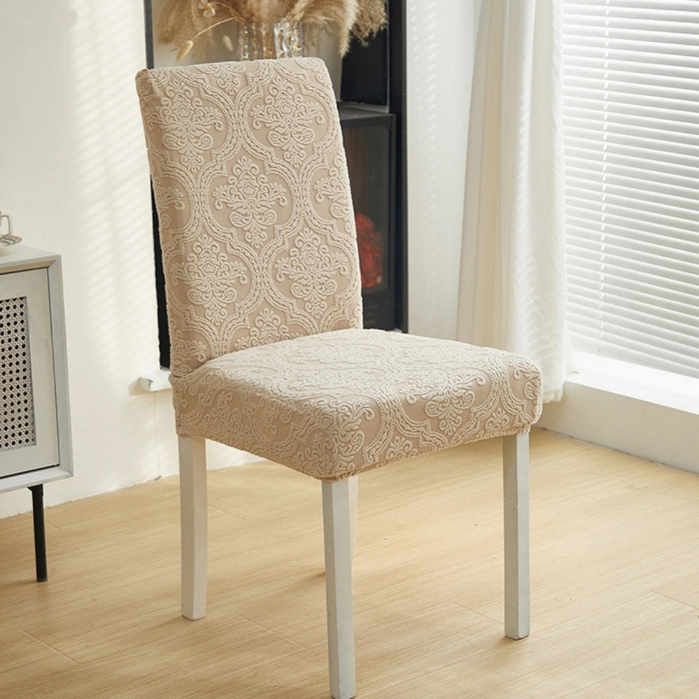 Evona Elegant Jacquard Chair Seat Slipcover — product feature detail