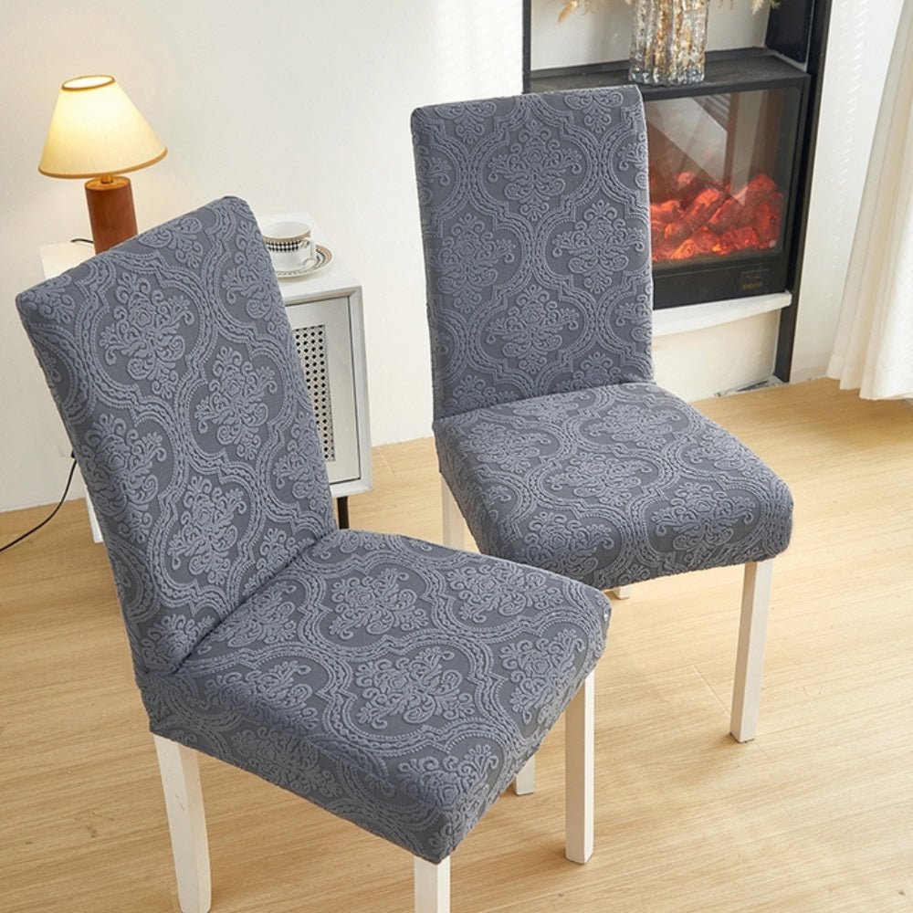 Evona Elegant Jacquard Chair Seat Slipcover — lifestyle shot