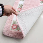 Floral Border Absorbent Bath Mat — product close-up