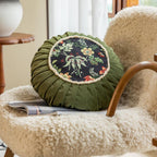 Floral Medley Velvet Round Cushion — main product photo