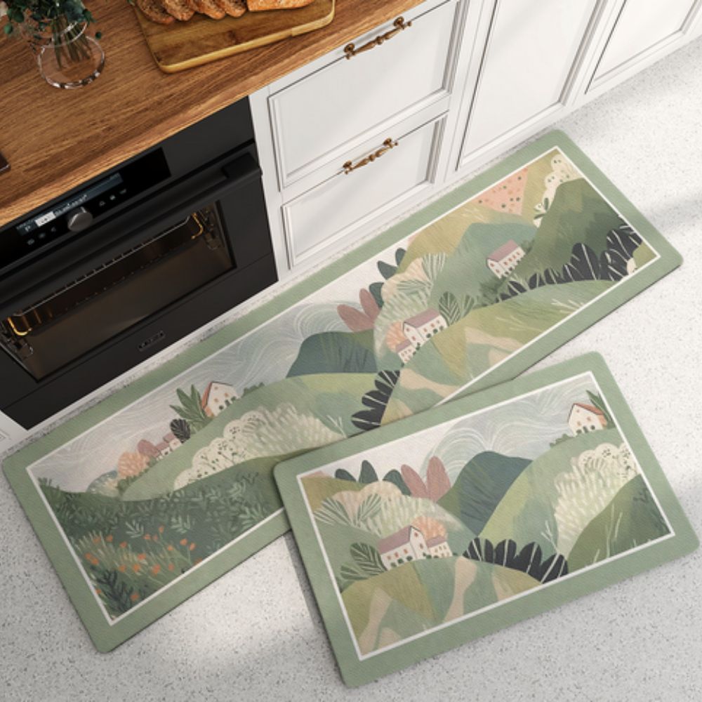 Floral Quick-Dry Kitchen Mat — product close-up