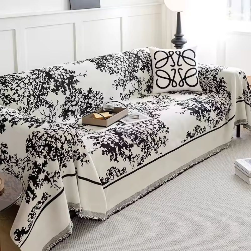 Chenille Flowerfield Sofa Cover — alternate angle view