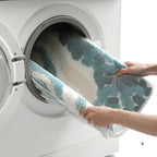 Fluffy Ocean Wavy Pattern Bath Mat — product close-up