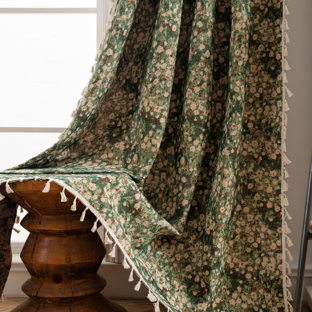 French Vintage Floral Tapestry Curtain — main product photo