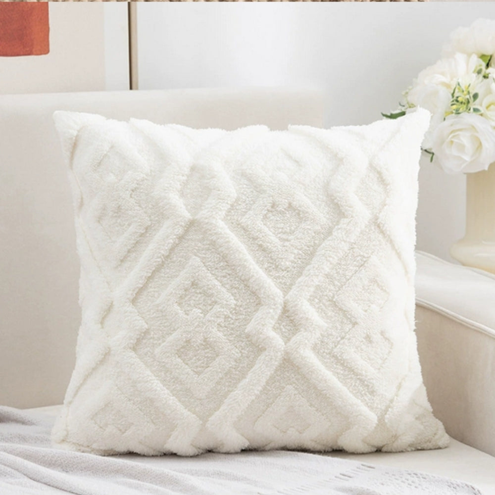 Fuzzy Diamond Pattern Cushion Cover — alternate angle view