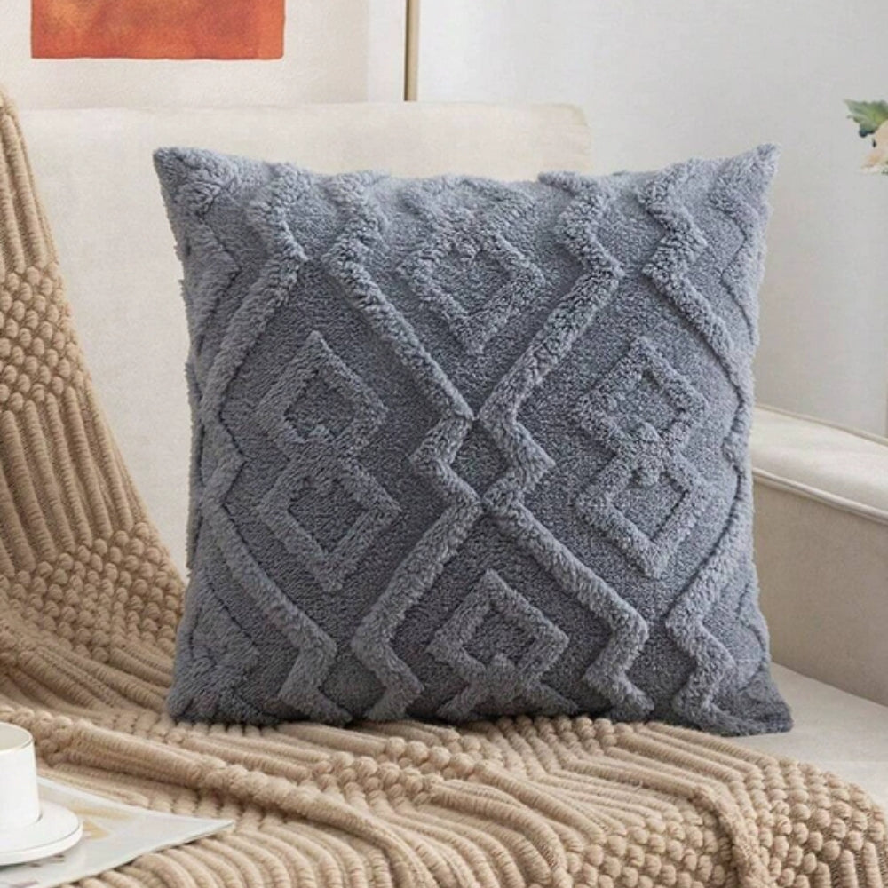 Fuzzy Diamond Pattern Cushion Cover — additional view