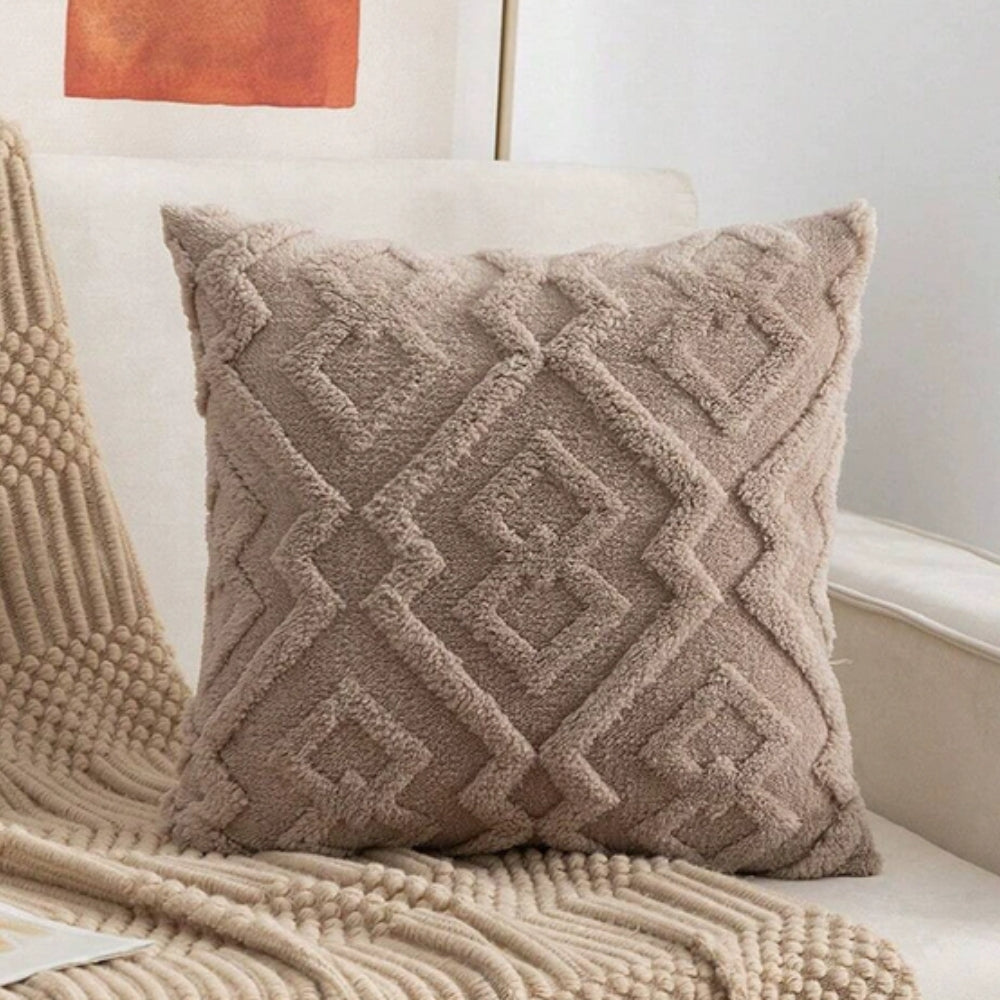 Fuzzy Diamond Pattern Cushion Cover — lifestyle shot