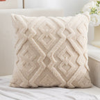 Fuzzy Diamond Pattern Cushion Cover — product close-up