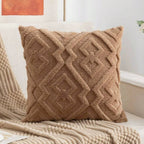 Fuzzy Diamond Pattern Cushion Cover — product in use