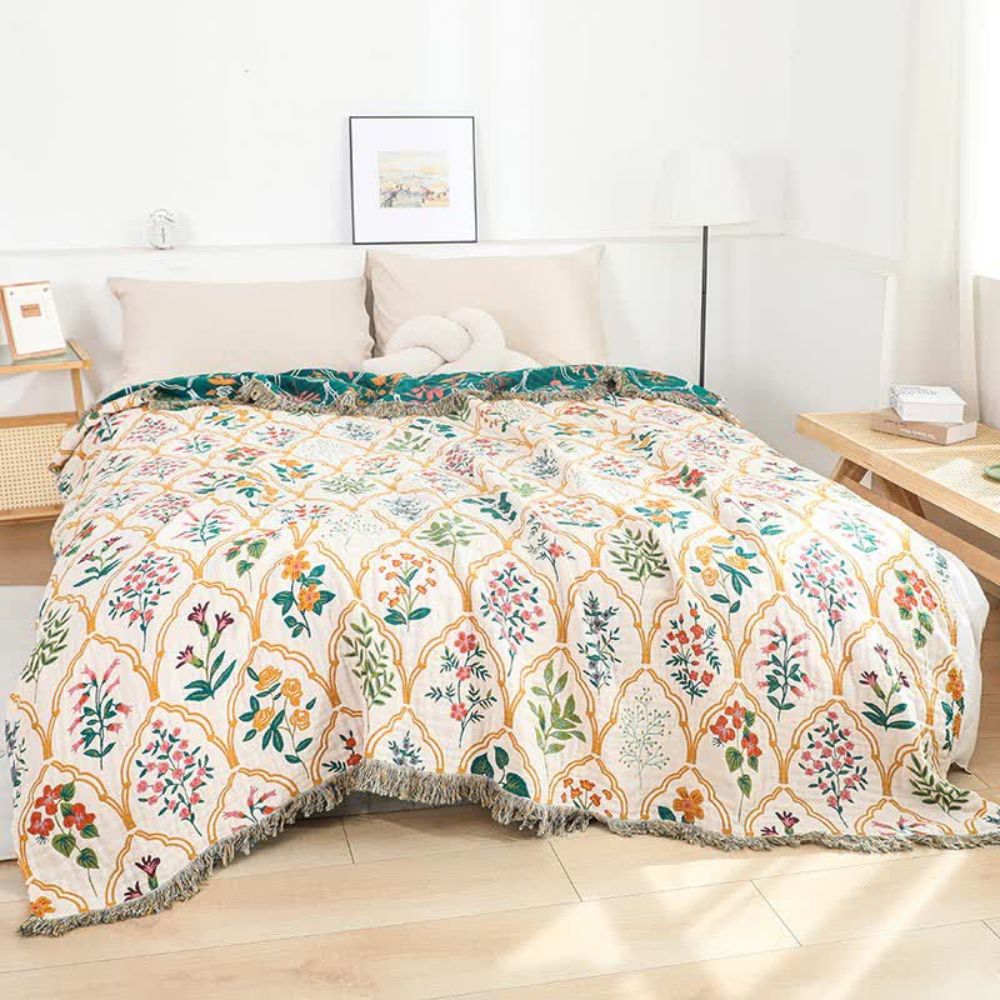 Garden Reverie Cotton Blanket — main product photo