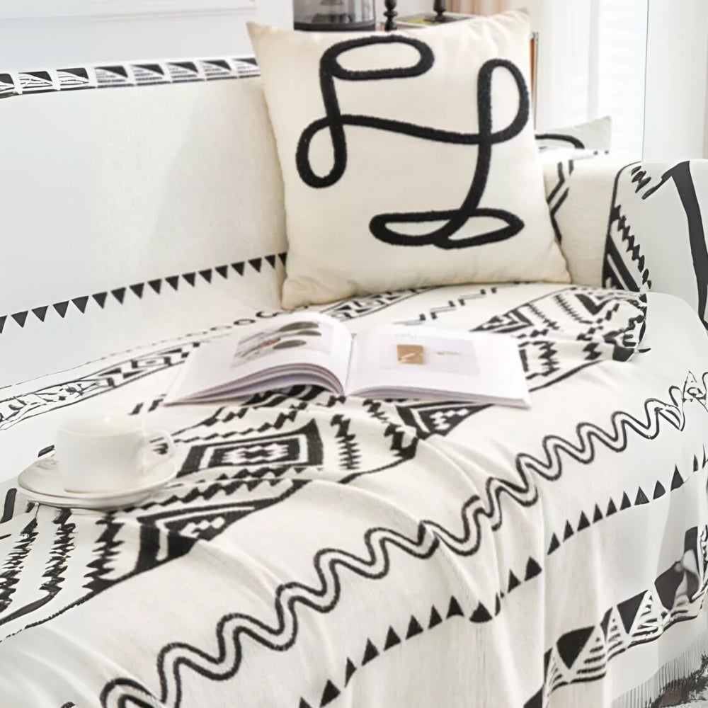Geometric Boho Sofa Cover Throw — product close-up