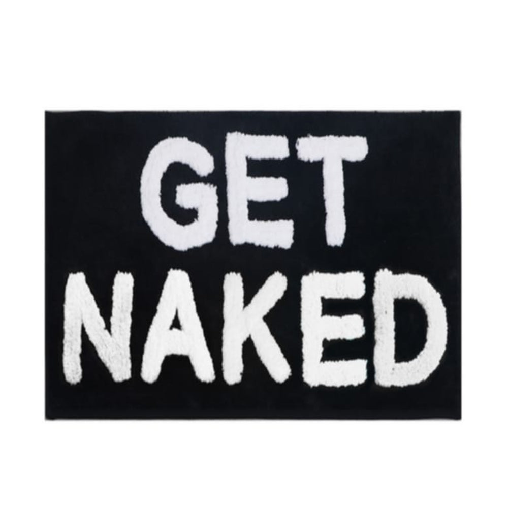 "Get Naked" Funny Bathroom Mat — product feature detail