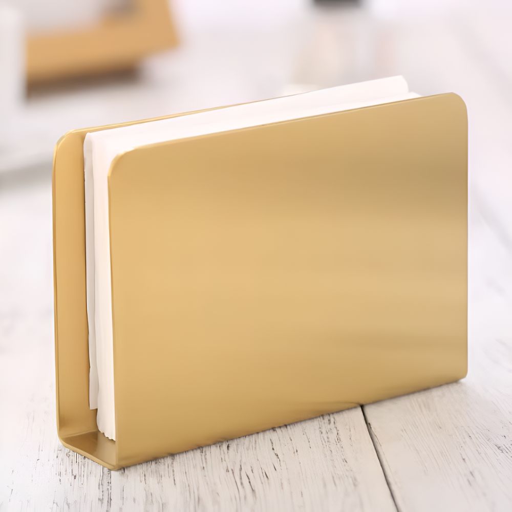 Gold Metallic Napkin Holder — alternate angle view