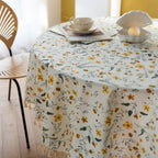 Golden Tassel Floral Round Table Cloth — product close-up