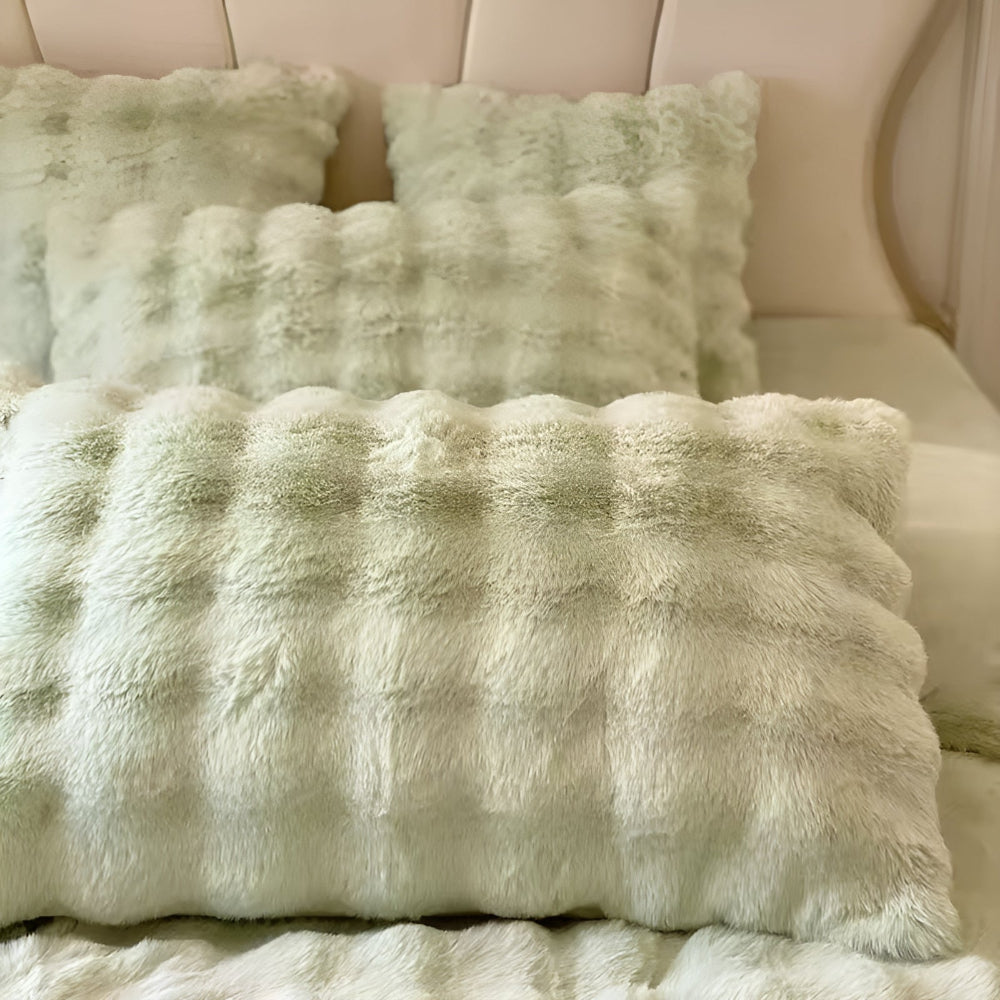 Rabbit Faux Fur Pillow Cover — alternate angle view