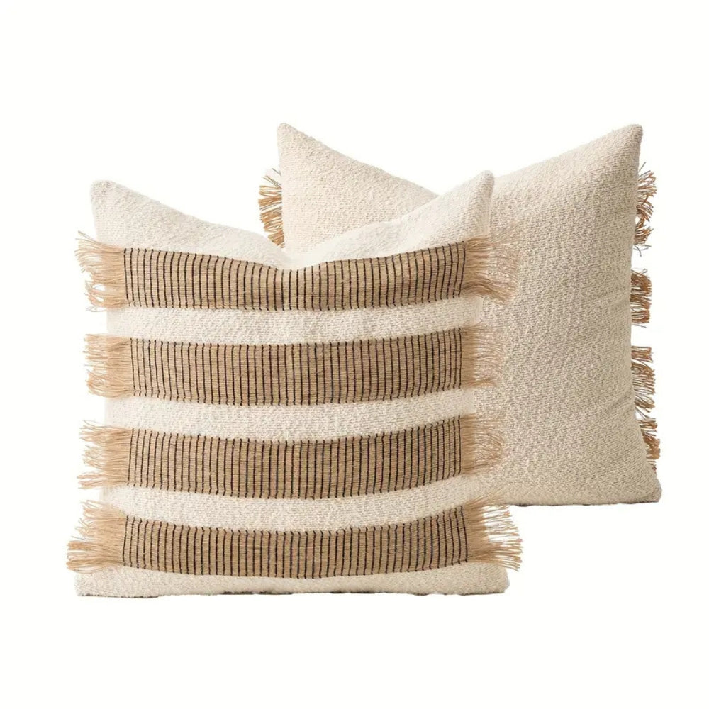 Handwoven Bohemian Stripe Cushion Cover — alternate angle view