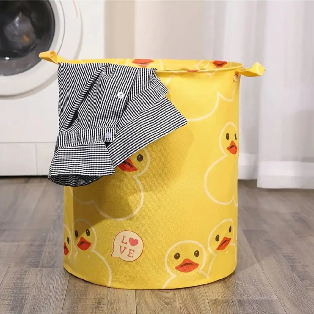 Happy Duck Waterproof Laundry Basket — lifestyle shot