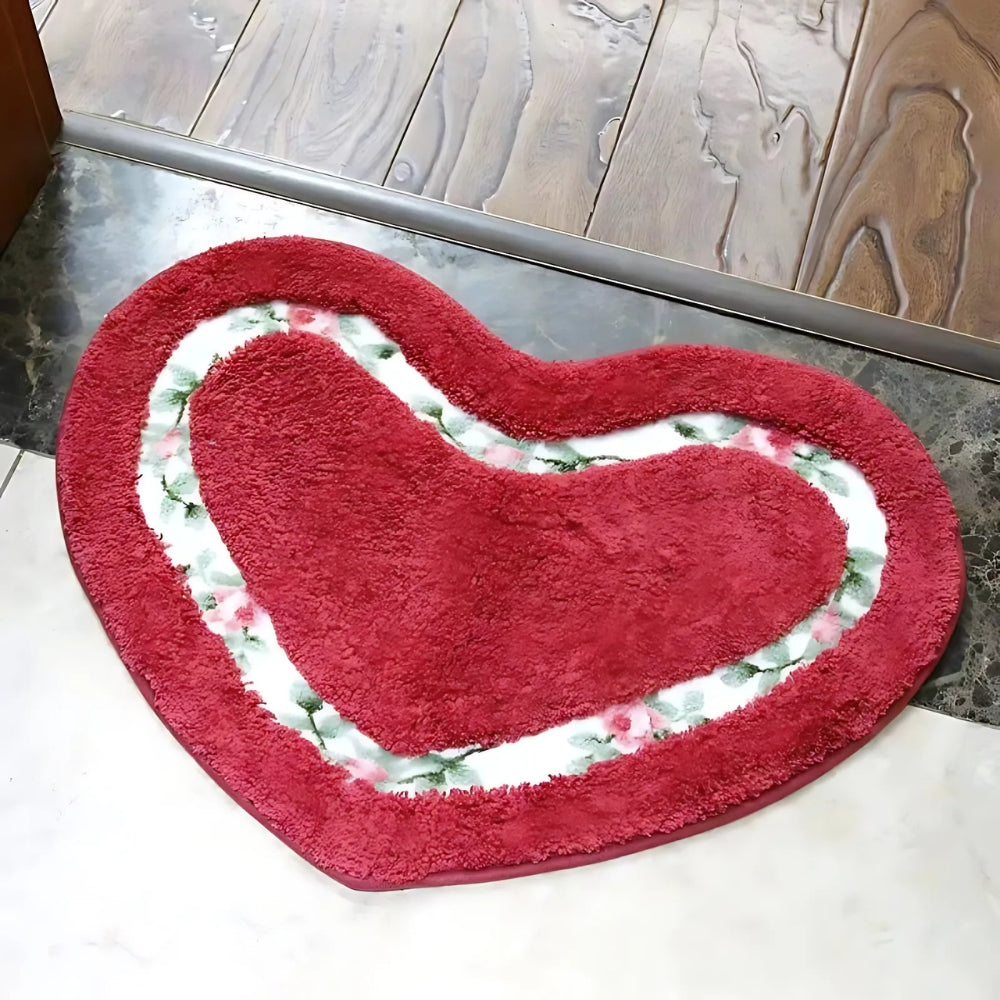 Heart Floral Tufted Bath Mat — product in use
