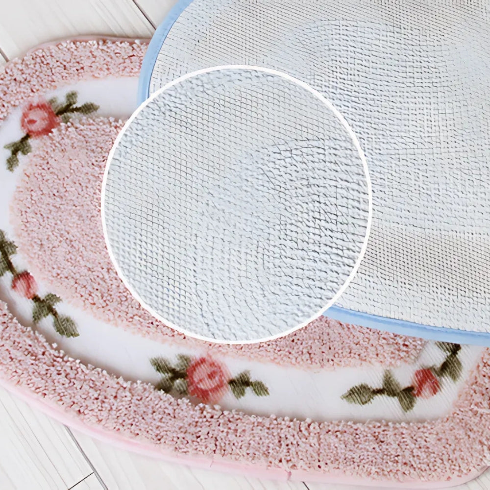 Heart Floral Tufted Bath Mat — product close-up