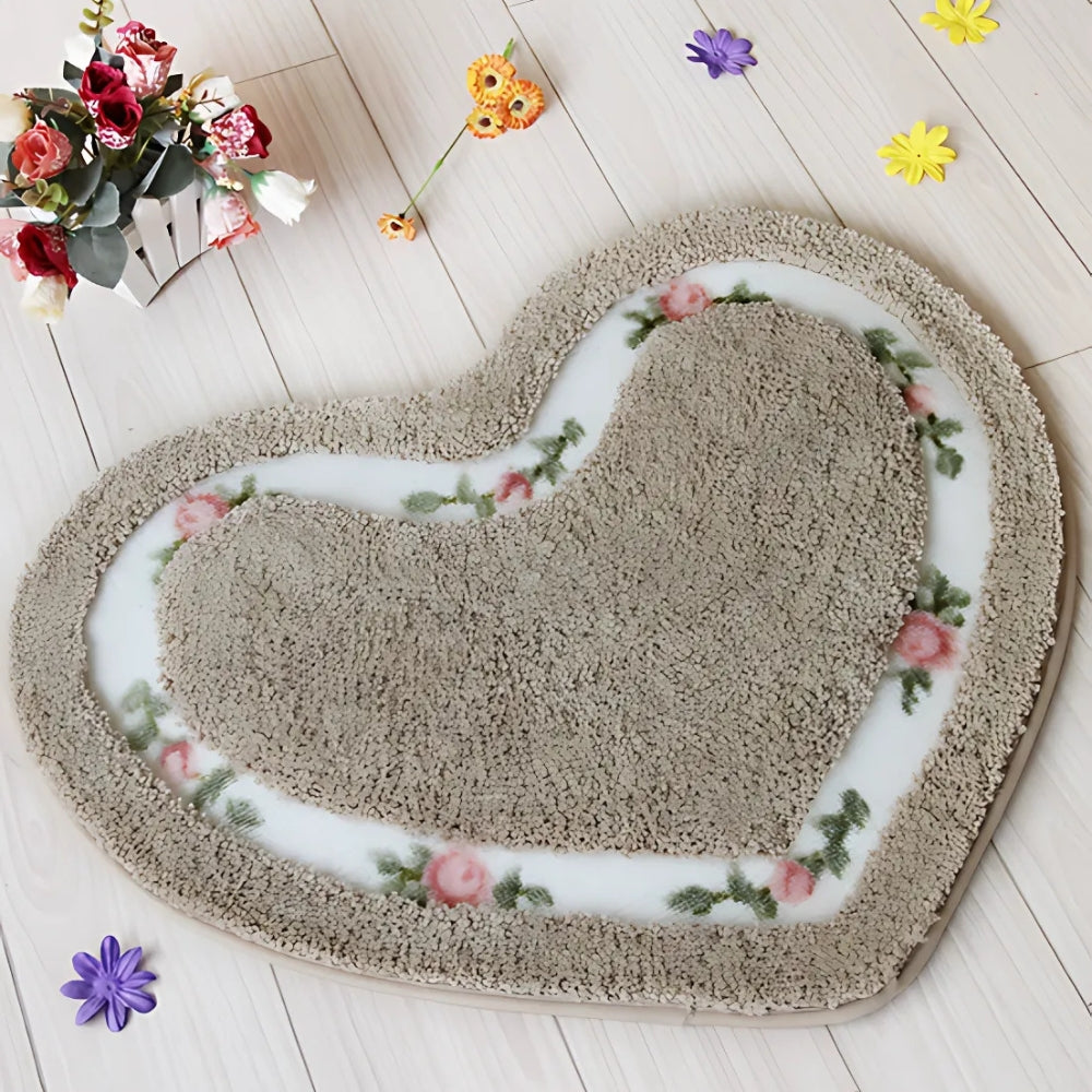 Heart Floral Tufted Bath Mat — additional view