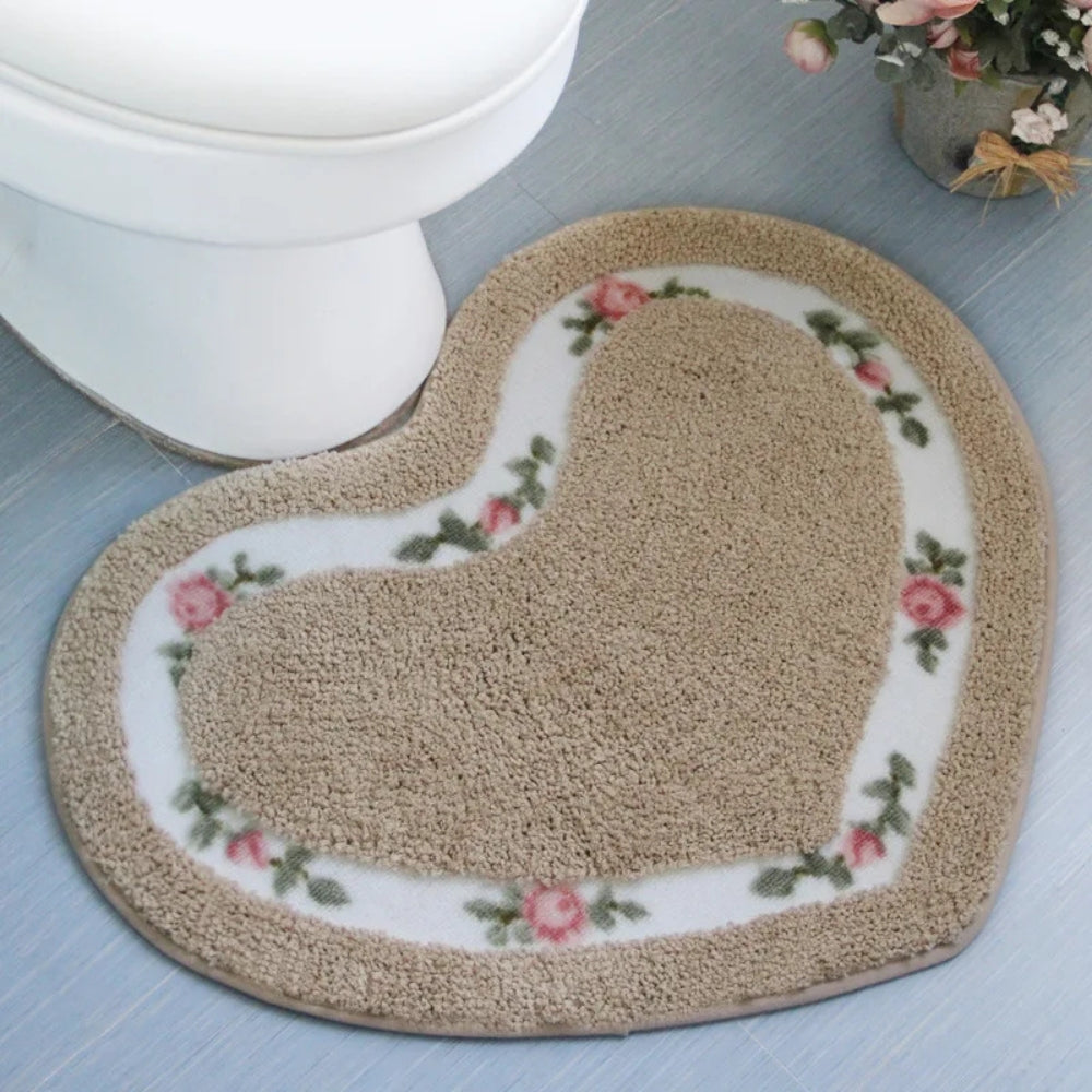 Heart Floral Tufted Bath Mat — product detail view