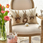 Hemp Three Bunny Cushion Cover — product detail view