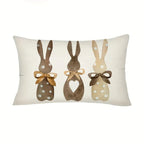 Hemp Three Bunny Cushion Cover — alternate angle view