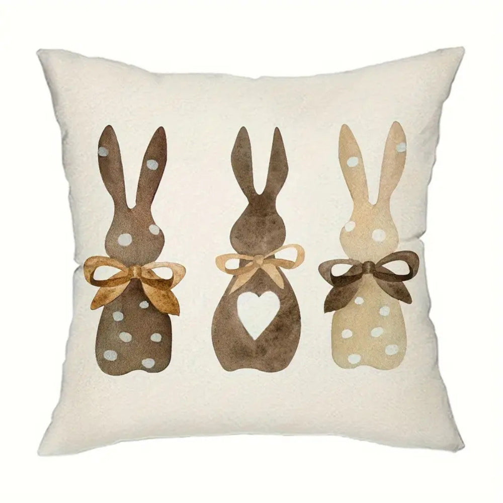 Hemp Three Bunny Cushion Cover — size and scale reference