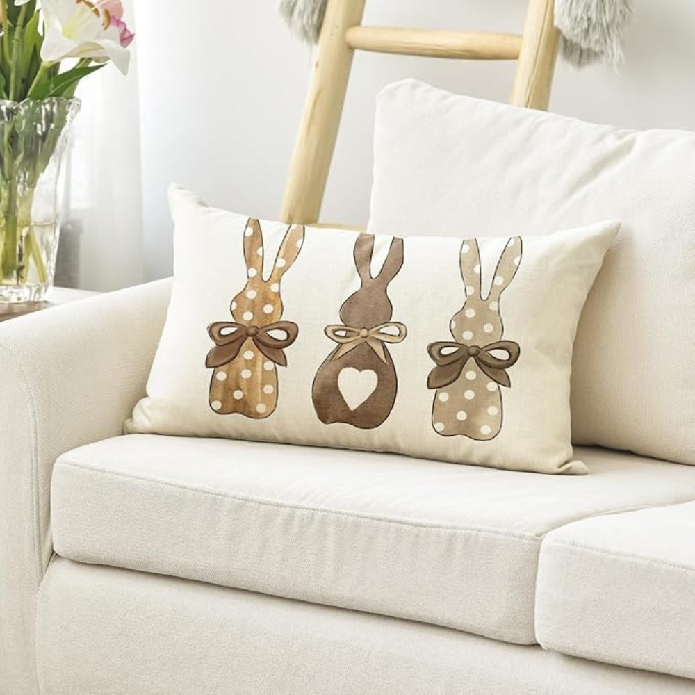 Hemp Three Bunny Cushion Cover — additional view