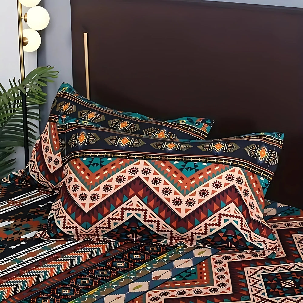 Indara Boho Tribal Print Quilt Cover Set — product detail view