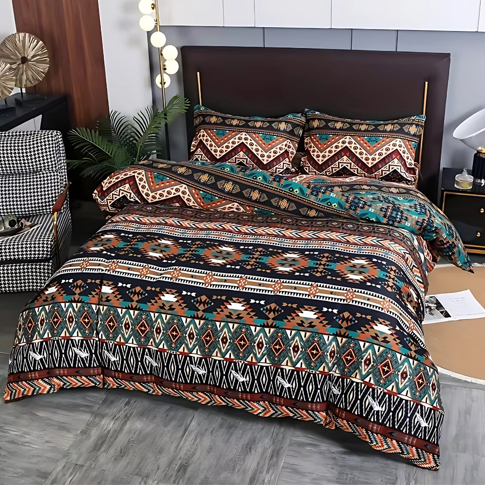 Indara Boho Tribal Print Quilt Cover Set — lifestyle shot