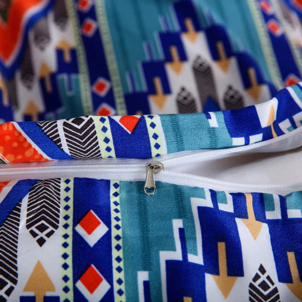 Indara Boho Tribal Print Quilt Cover Set — product in use