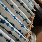 Inkblot Blue Tassel Cabinet Curtain — alternate angle view