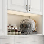 Iron Dish Pot Lid and Utensils Storage Rack — material texture close-up