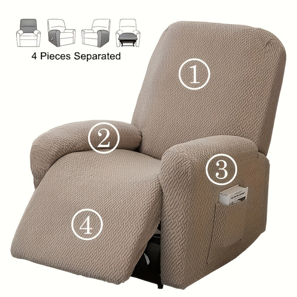 Juno Fitted Recliner Chair Cover Soft Pocket — product detail view