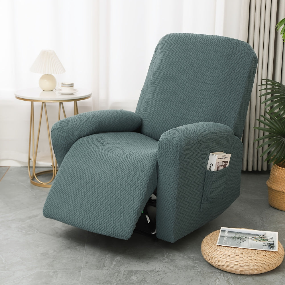 Juno Fitted Recliner Chair Cover Soft Pocket — product feature detail