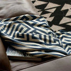 Labyrinthine Geometric Jacquard Throw Blanket — product detail view