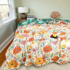 Floral Cotton Blanket — view 2