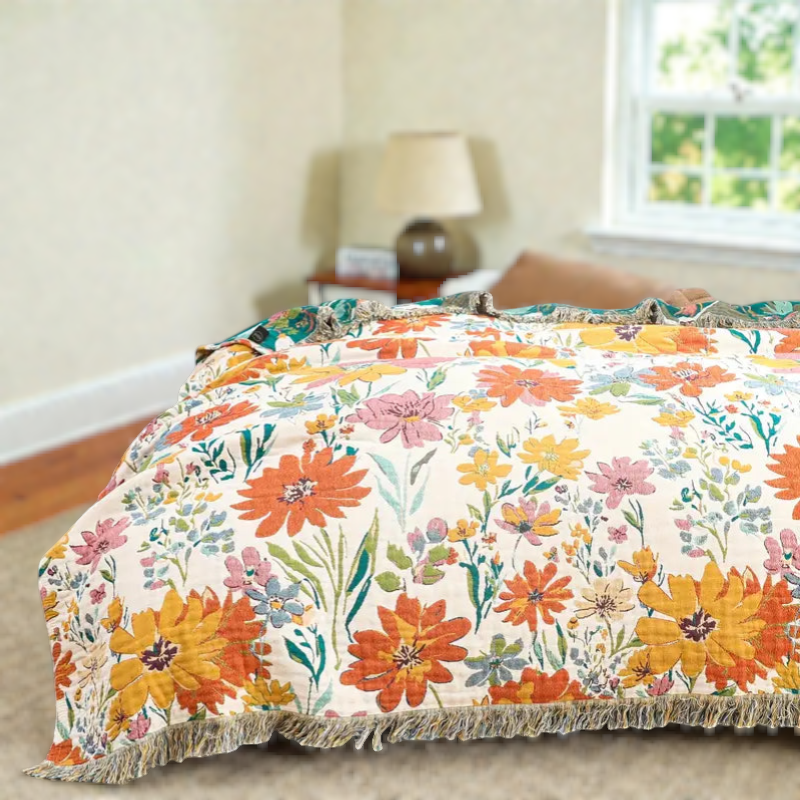 Floral Cotton Blanket