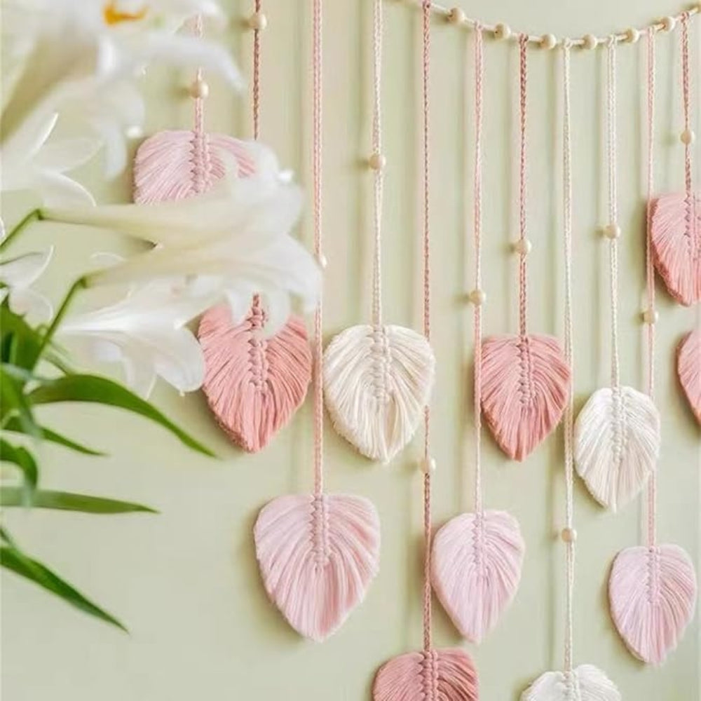 Leaf-Themed Macrame Wall Decor — product close-up