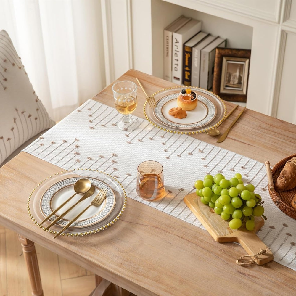 Liora Elegant Tassel Table Runner — product detail view