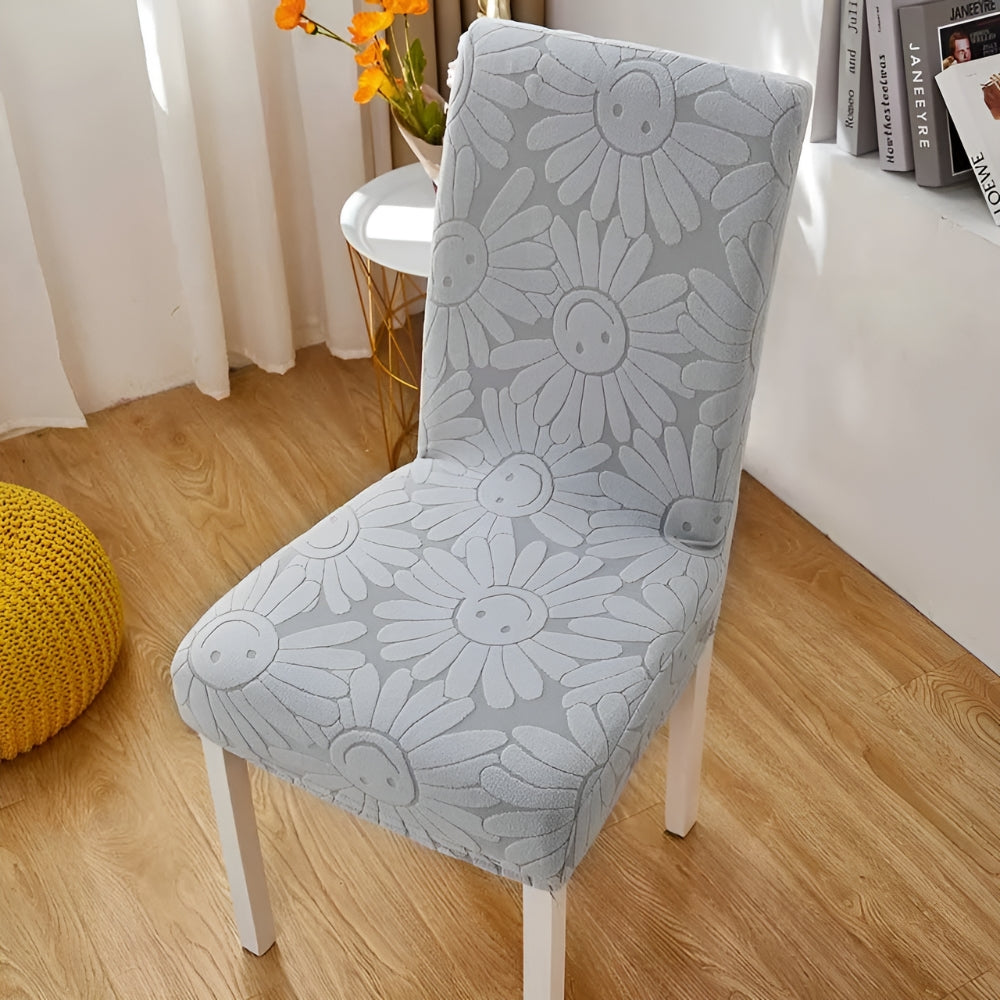 Fleur Smiley Flower Stretch Chair Cover — alternate angle view