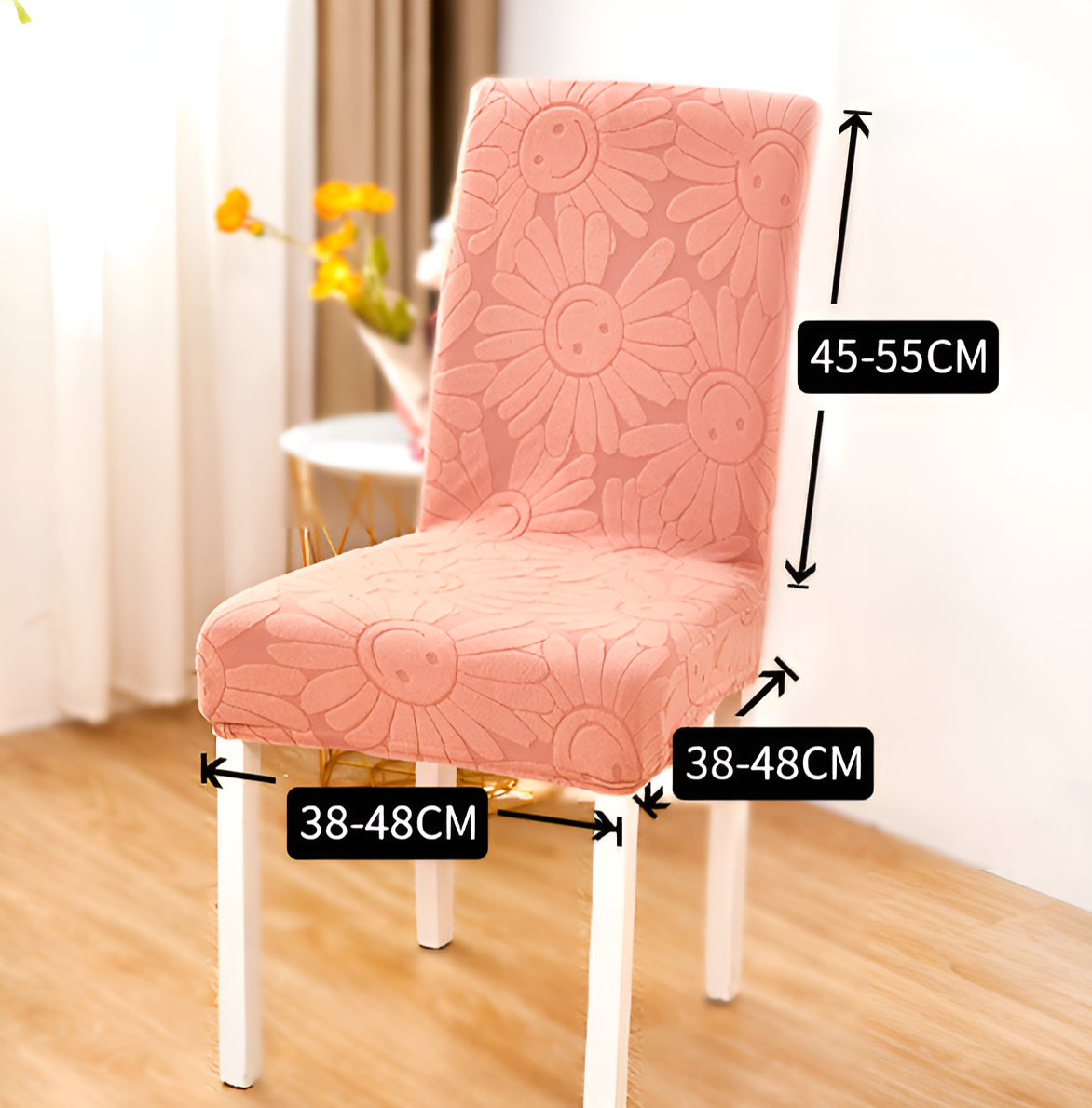 Fleur Smiley Flower Stretch Chair Cover — product close-up