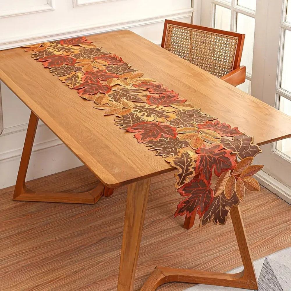 Autumn Leaves Table Runner for Dining Decor — lifestyle shot