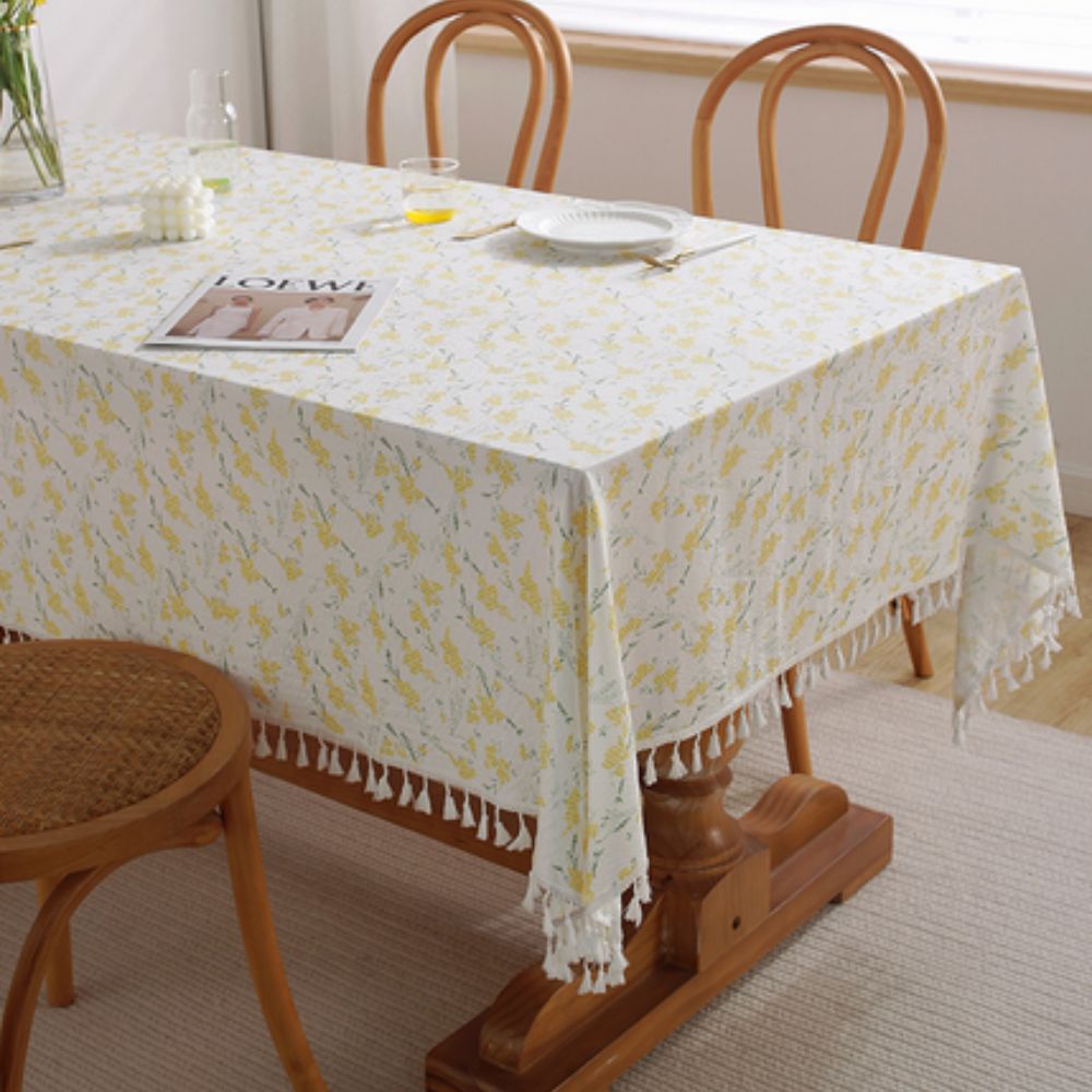 Meadow Bloom Tassel Table Cloth — alternate angle view