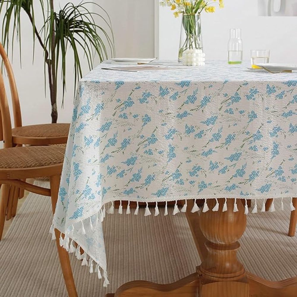 Meadow Bloom Tassel Table Cloth — product detail view