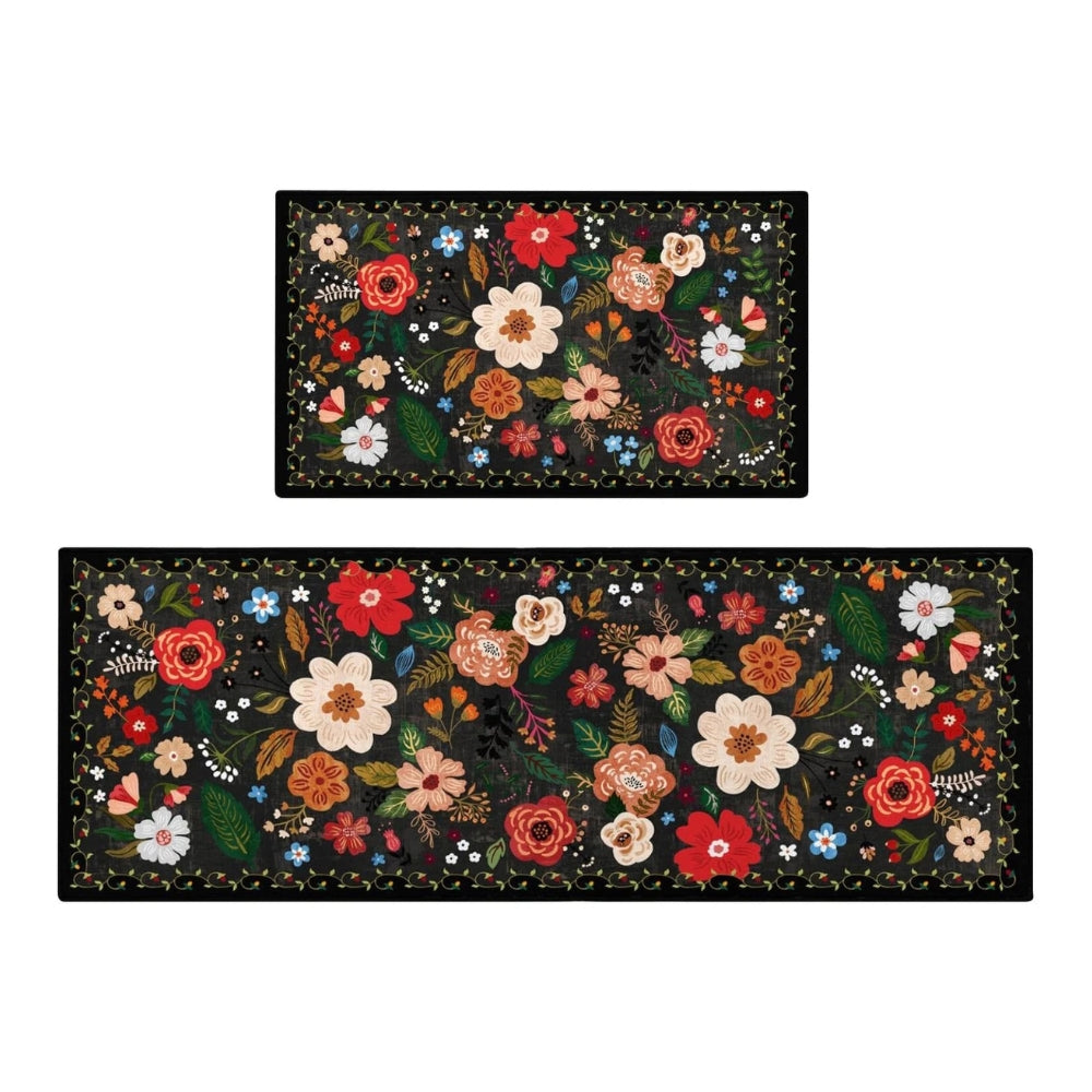 Meadow Boho Floral Kitchen Mat Set — product detail view