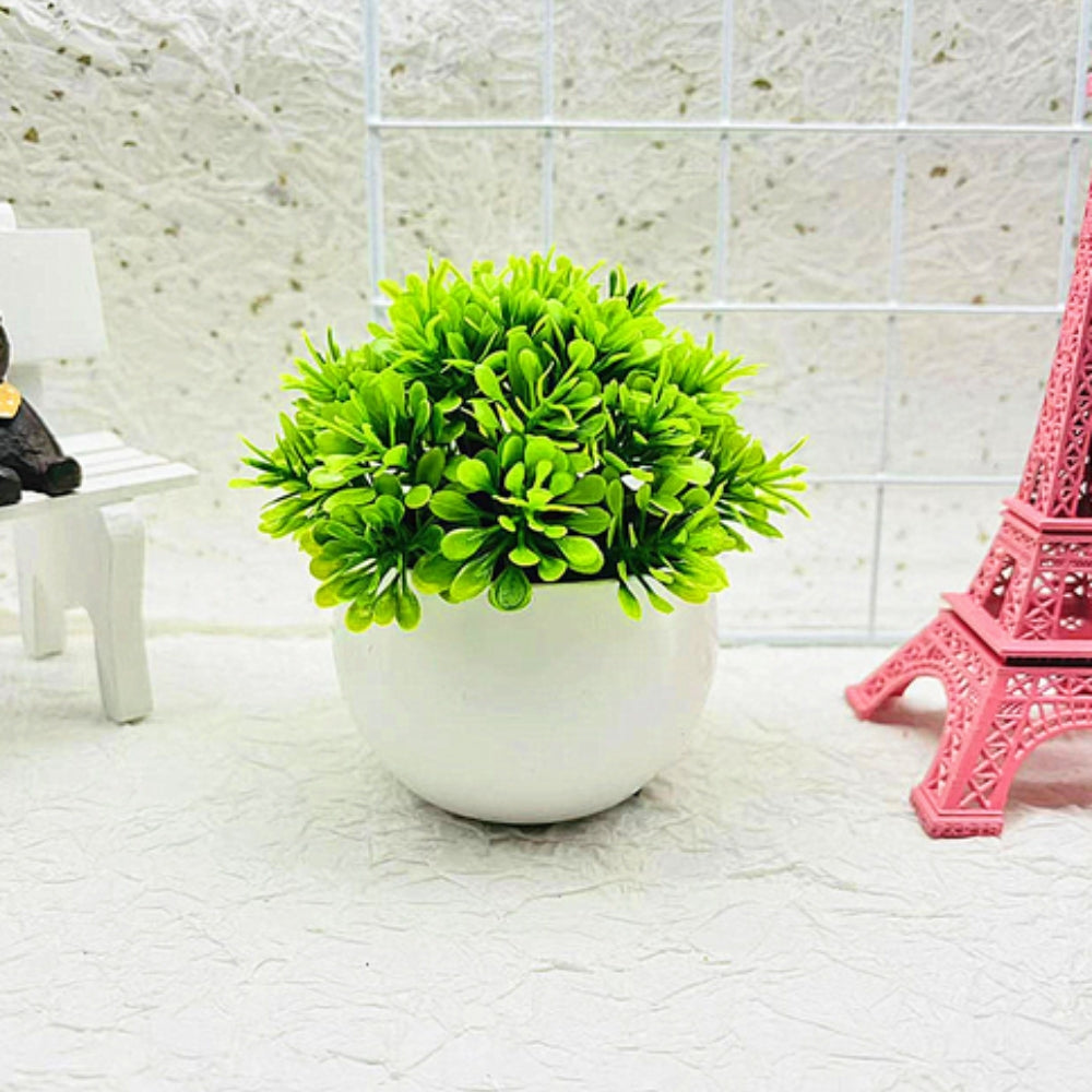 Minimalist Artificial Boxwood Bonsai Pot Decor — product close-up