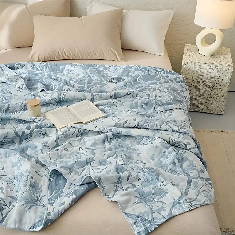 Mirel All-Season Cotton Floral Blanket — product detail view